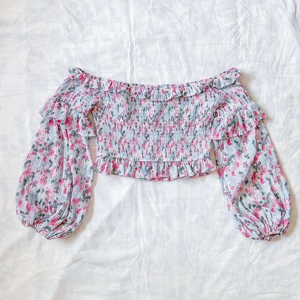 Lulu’s What A Joy Off-The-Shoulder Top (Size: S) - Picture 2 of 13